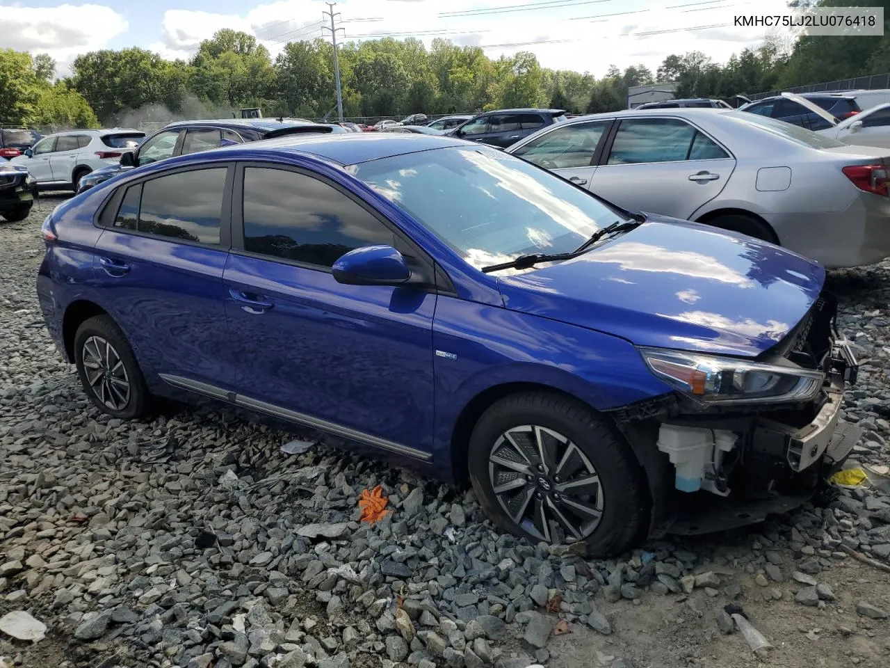 2020 Hyundai Ioniq Se VIN: KMHC75LJ2LU076418 Lot: 70204334