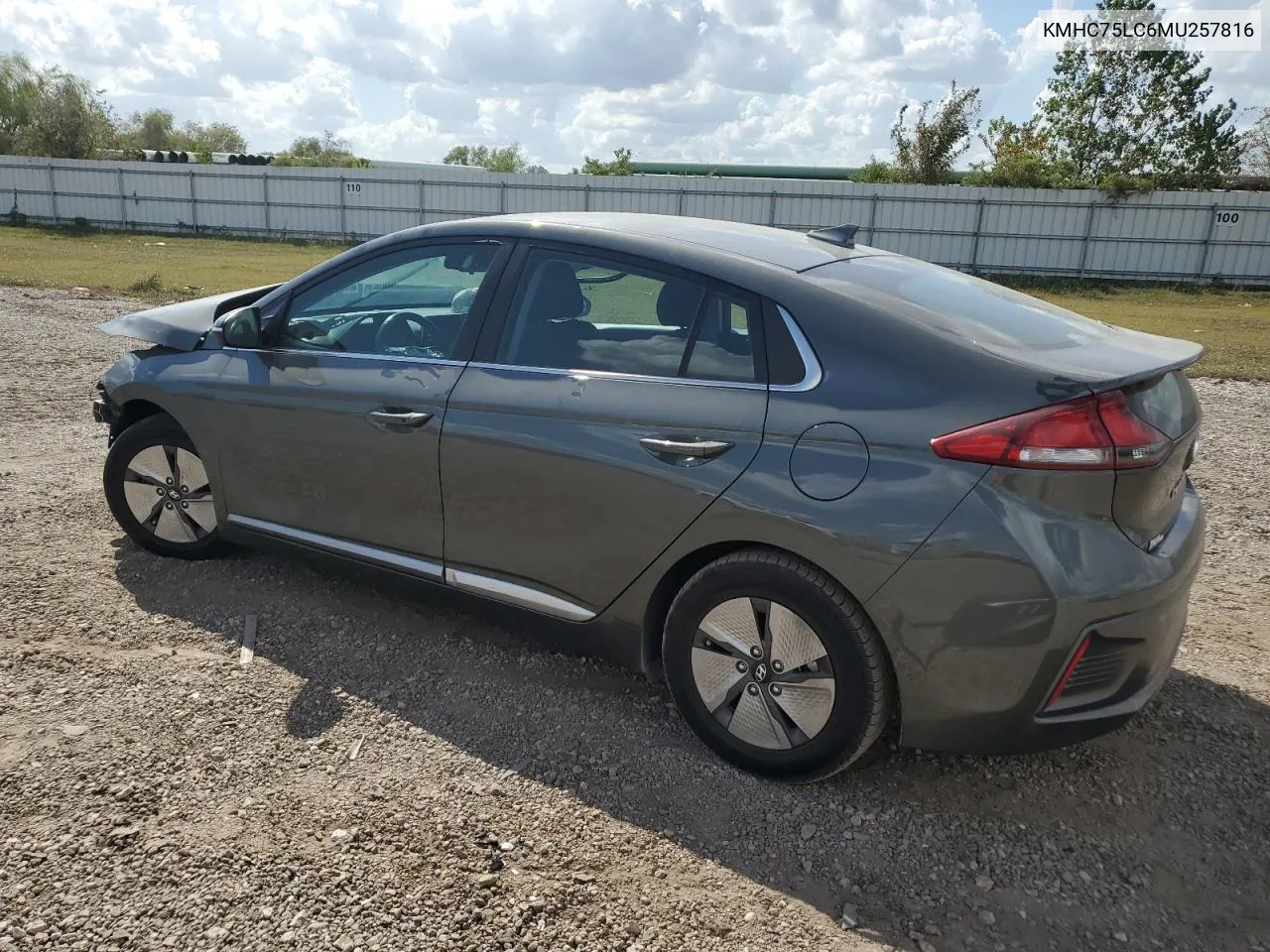 2021 Hyundai Ioniq Se VIN: KMHC75LC6MU257816 Lot: 77781774