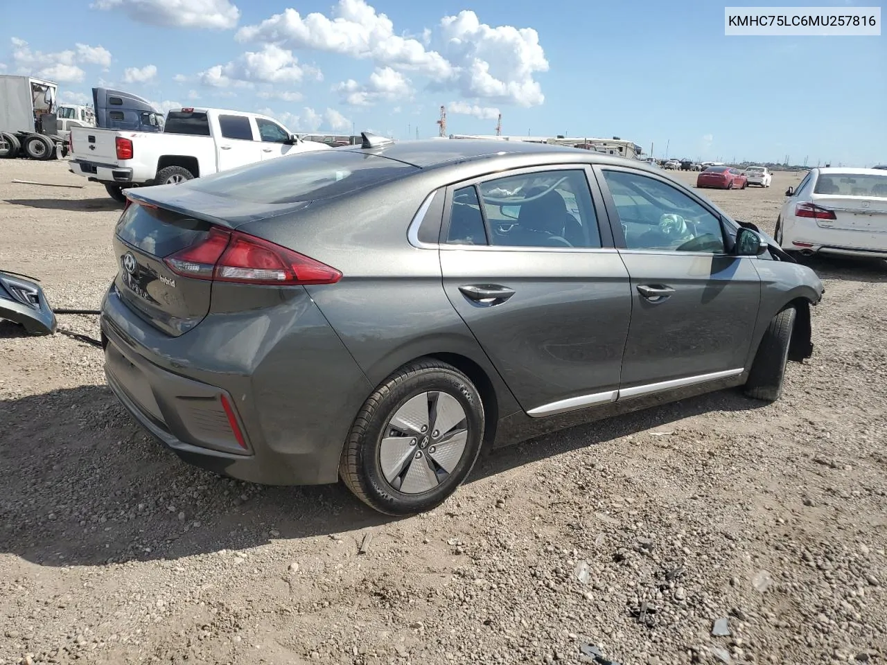 KMHC75LC6MU257816 2021 Hyundai Ioniq Se