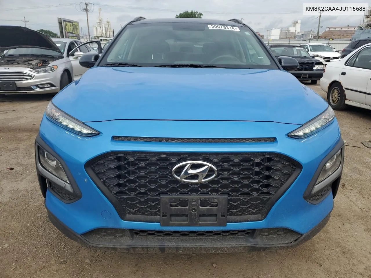 2018 Hyundai Kona Sel VIN: KM8K2CAA4JU116688 Lot: 59079314