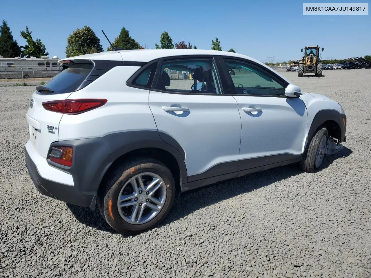 2018 Hyundai Kona Se VIN: KM8K1CAA7JU149817 Lot: 69614464