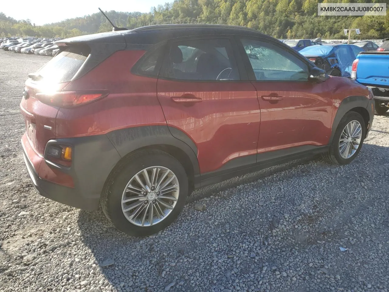 2018 Hyundai Kona Sel VIN: KM8K2CAA3JU080007 Lot: 75024734