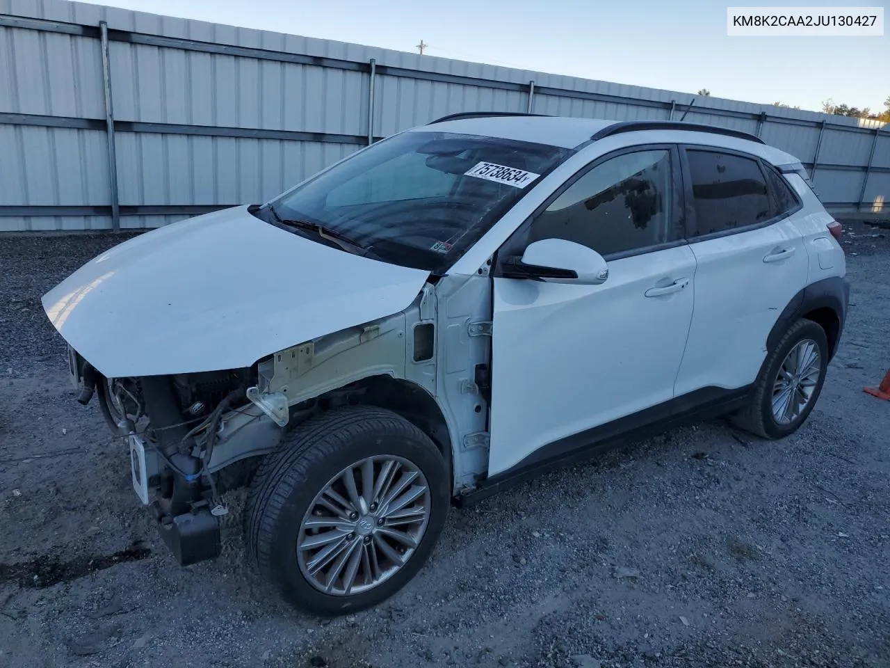 2018 Hyundai Kona Sel VIN: KM8K2CAA2JU130427 Lot: 75738634