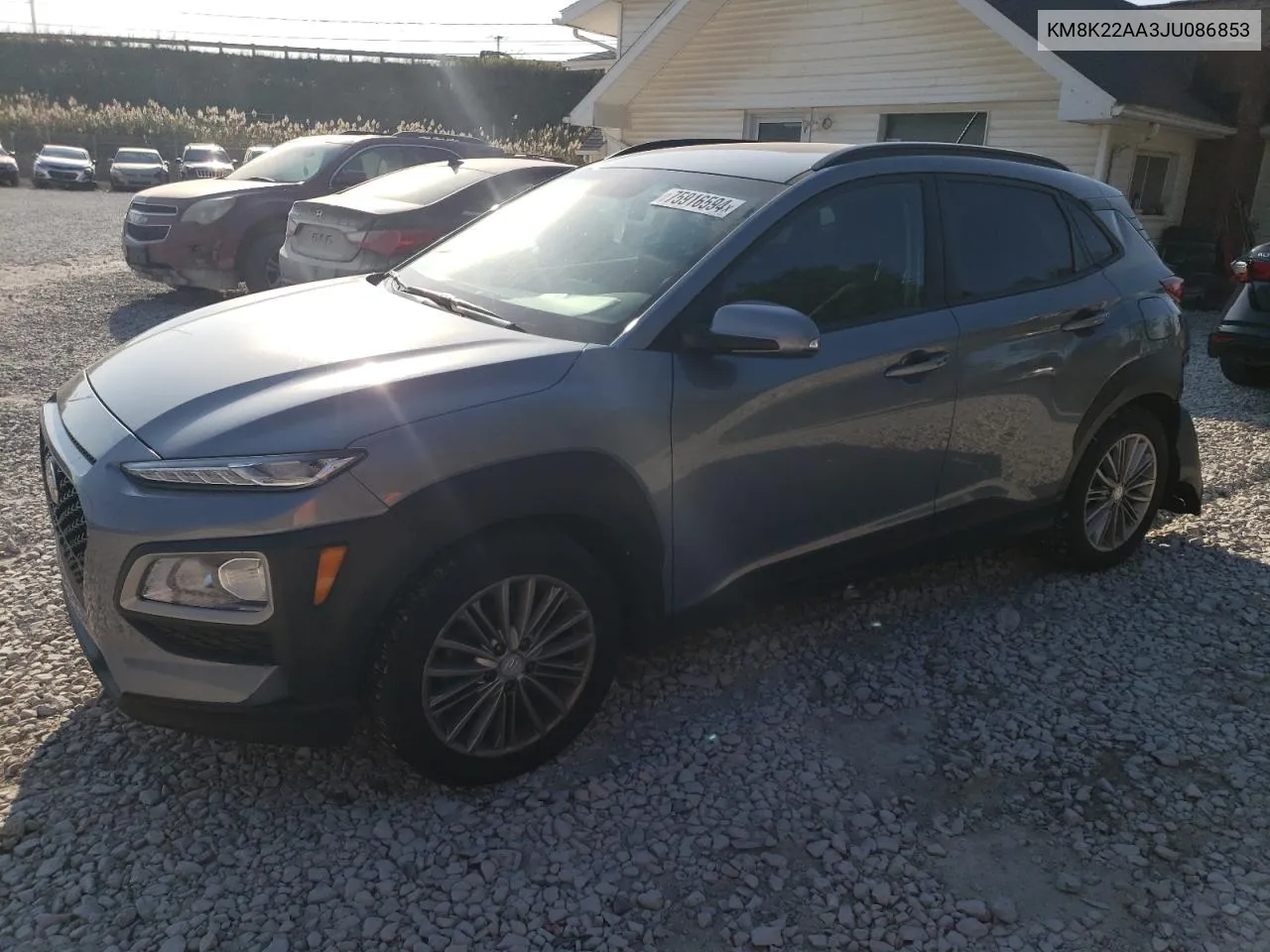 2018 Hyundai Kona Sel VIN: KM8K22AA3JU086853 Lot: 75916594