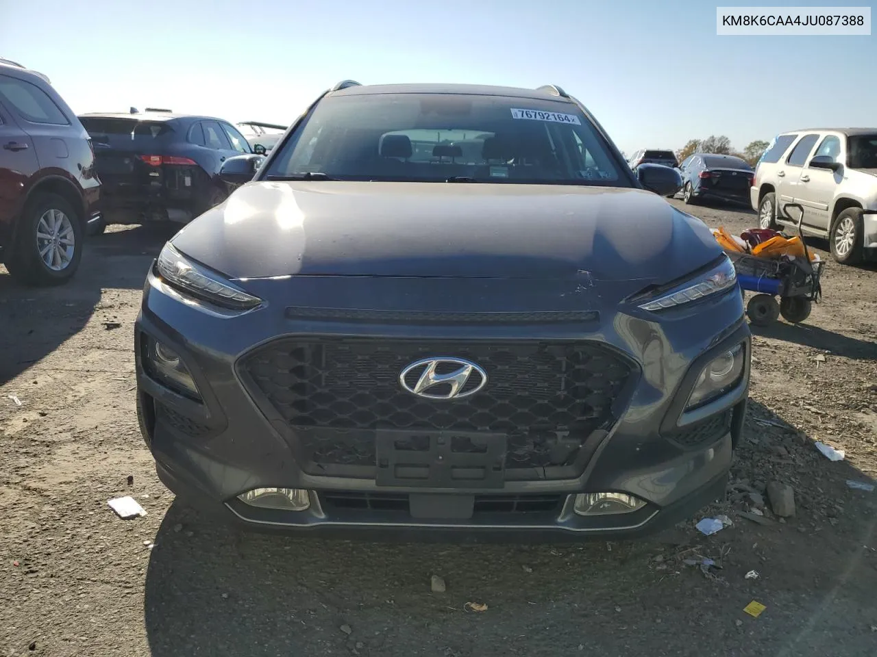 2018 Hyundai Kona Sel VIN: KM8K6CAA4JU087388 Lot: 76792164