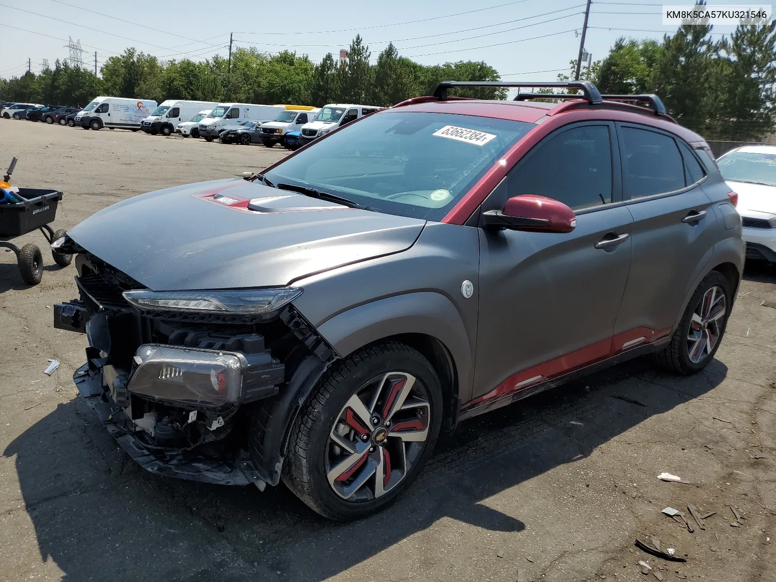 2019 Hyundai Kona Ultimate VIN: KM8K5CA57KU321546 Lot: 63662384