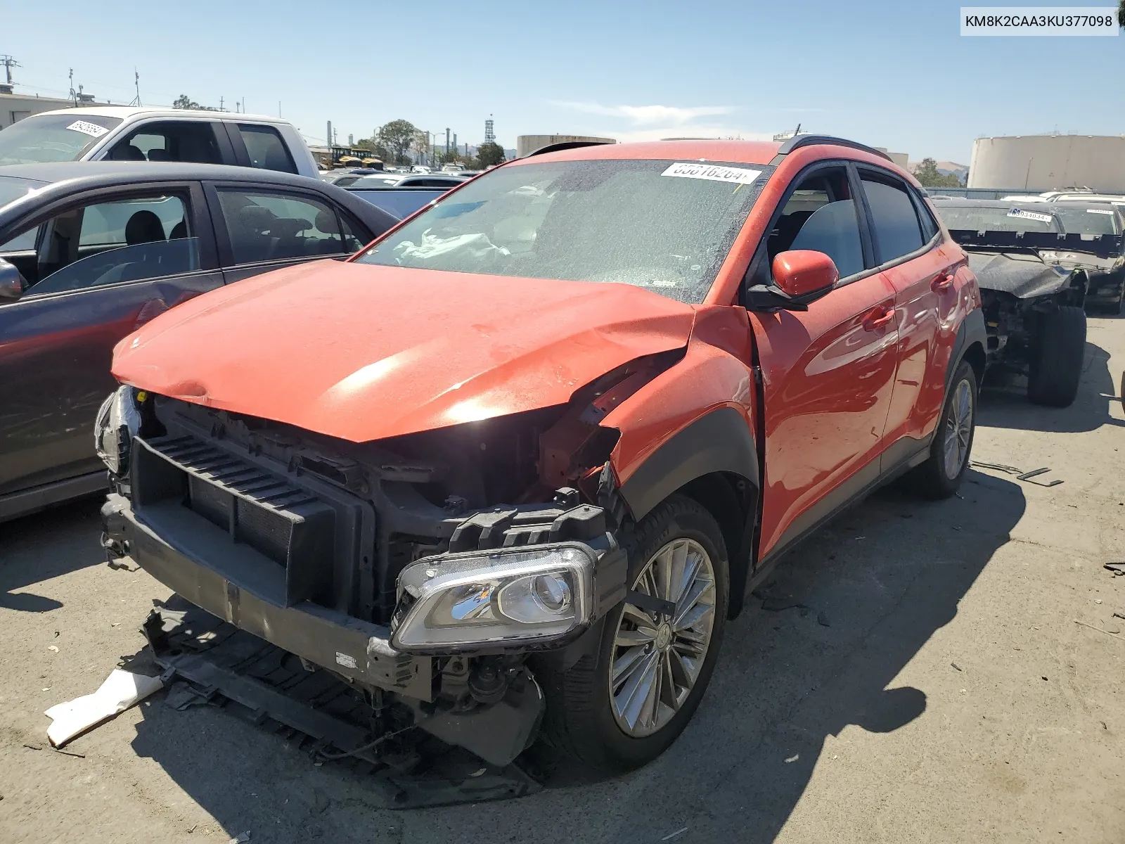 2019 Hyundai Kona Sel VIN: KM8K2CAA3KU377098 Lot: 65816264