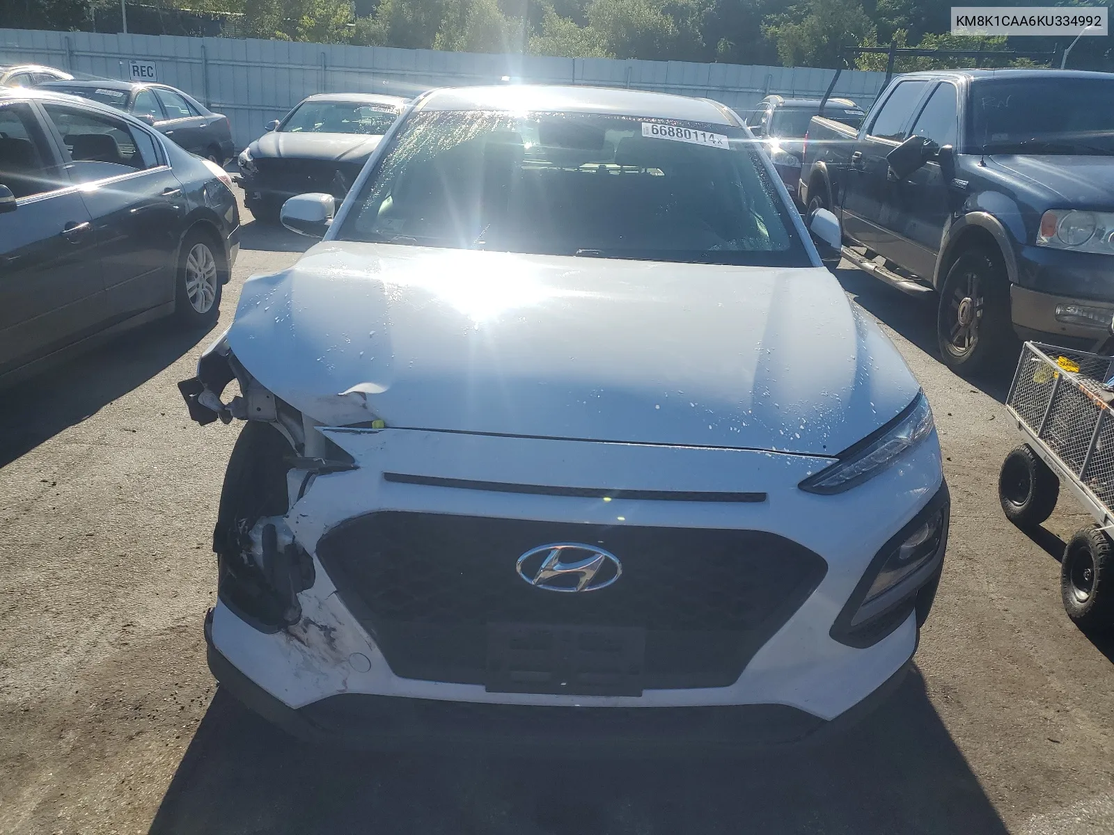 2019 Hyundai Kona Se VIN: KM8K1CAA6KU334992 Lot: 66880114