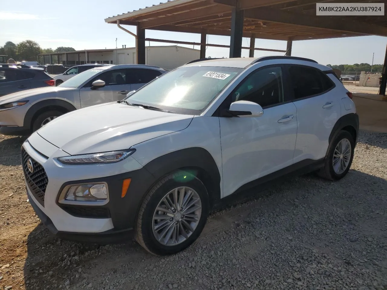 2019 Hyundai Kona Sel VIN: KM8K22AA2KU387924 Lot: 68271534