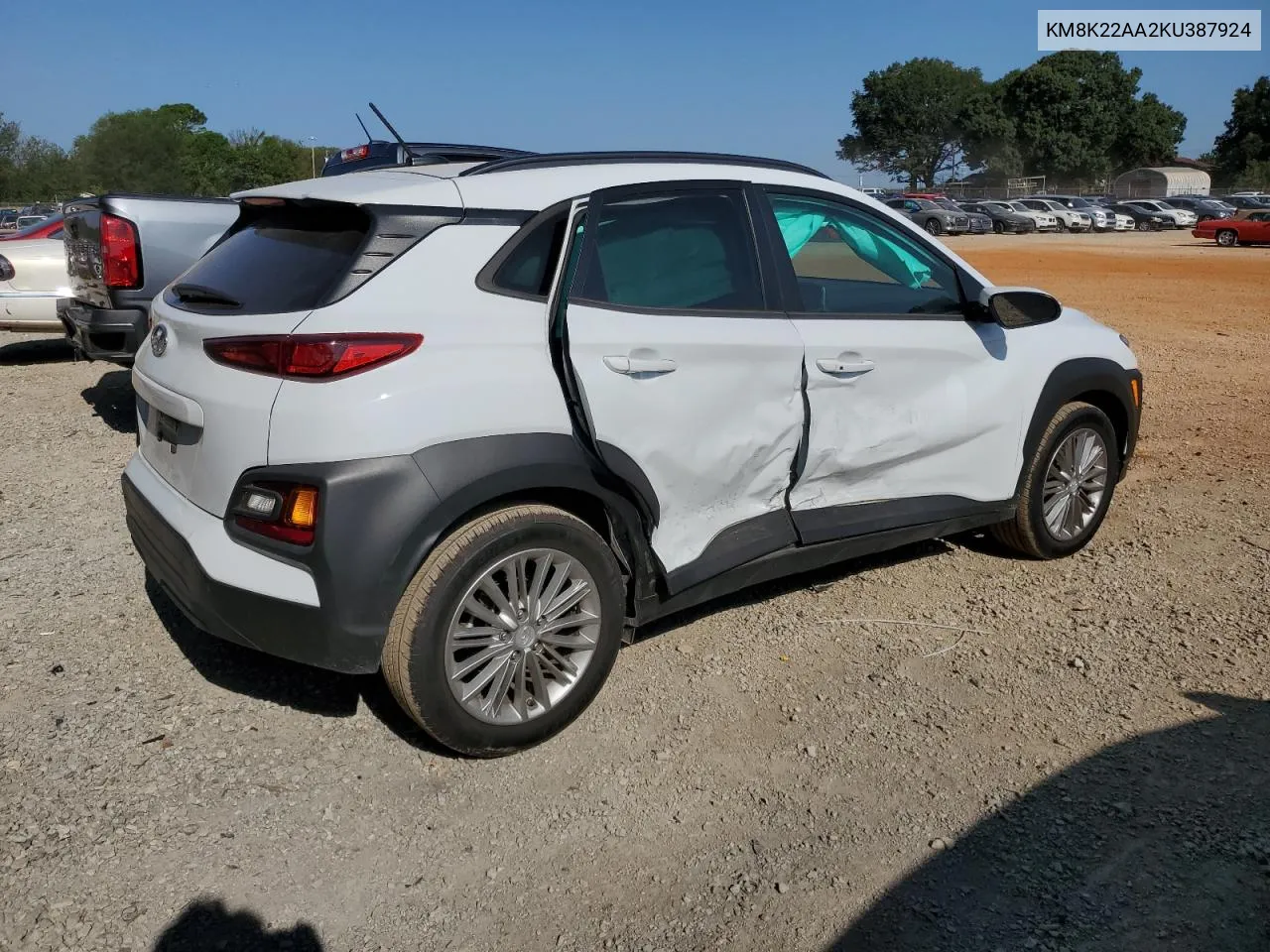 2019 Hyundai Kona Sel VIN: KM8K22AA2KU387924 Lot: 68271534