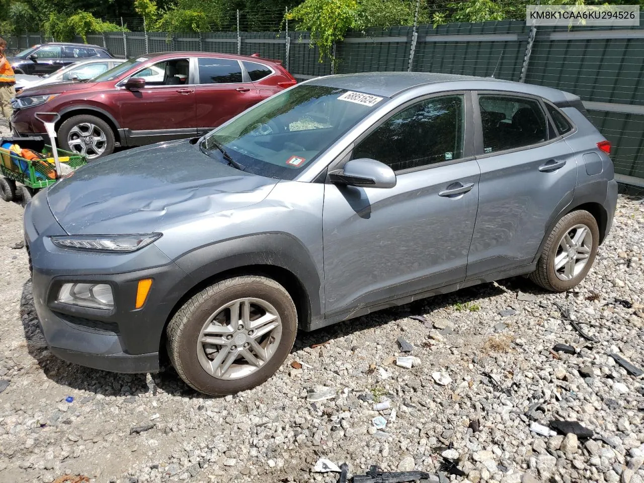 2019 Hyundai Kona Se VIN: KM8K1CAA6KU294526 Lot: 68851624