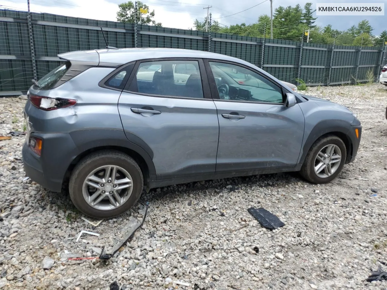 2019 Hyundai Kona Se VIN: KM8K1CAA6KU294526 Lot: 68851624