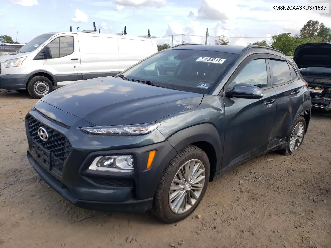 2019 Hyundai Kona Sel VIN: KM8K2CAA3KU371687 Lot: 71585814