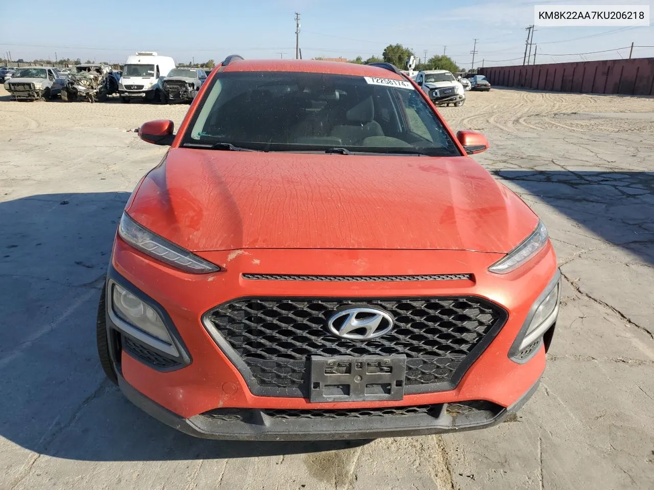 2019 Hyundai Kona Sel VIN: KM8K22AA7KU206218 Lot: 72258174