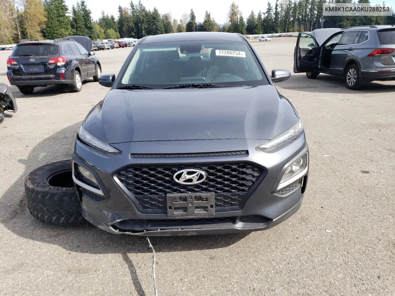 2019 Hyundai Kona Se VIN: KM8K1CAA0KU288253 Lot: 72280254