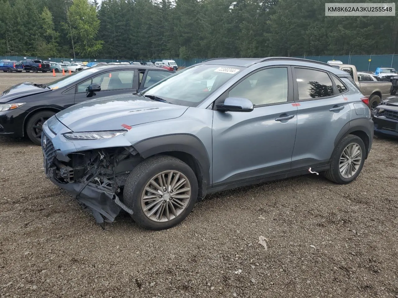 2019 Hyundai Kona Sel VIN: KM8K62AA3KU255548 Lot: 72380244