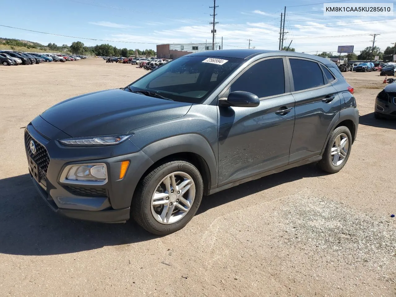 2019 Hyundai Kona Se VIN: KM8K1CAA5KU285610 Lot: 72560994