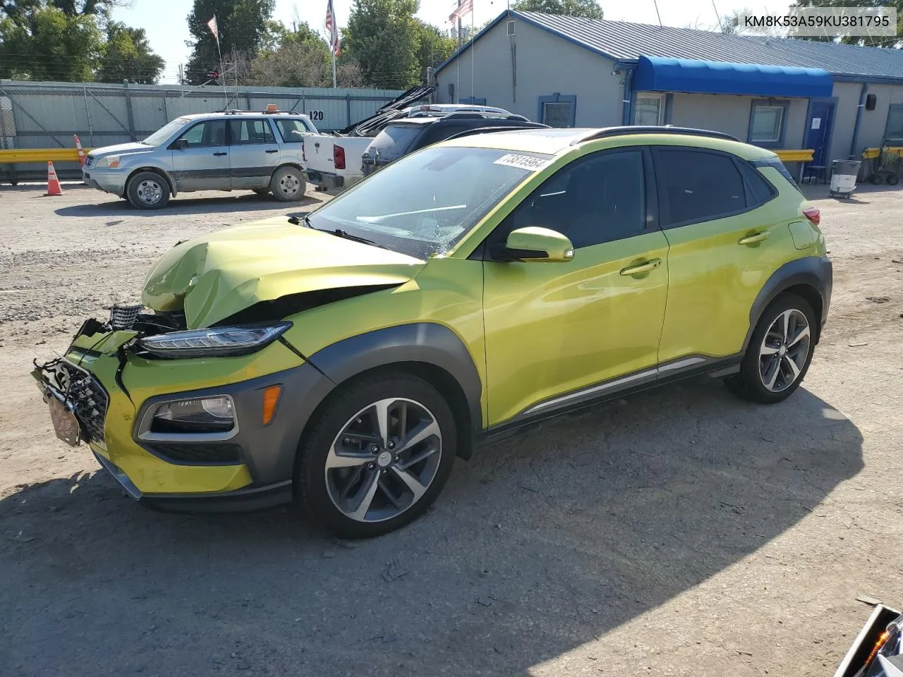 2019 Hyundai Kona Ultimate VIN: KM8K53A59KU381795 Lot: 73815964