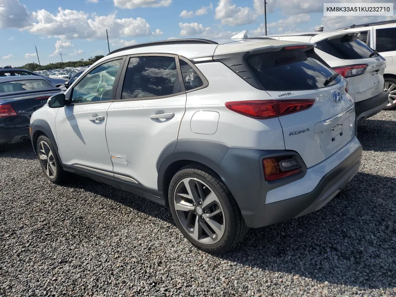 2019 Hyundai Kona Limited VIN: KM8K33A51KU232710 Lot: 74045104