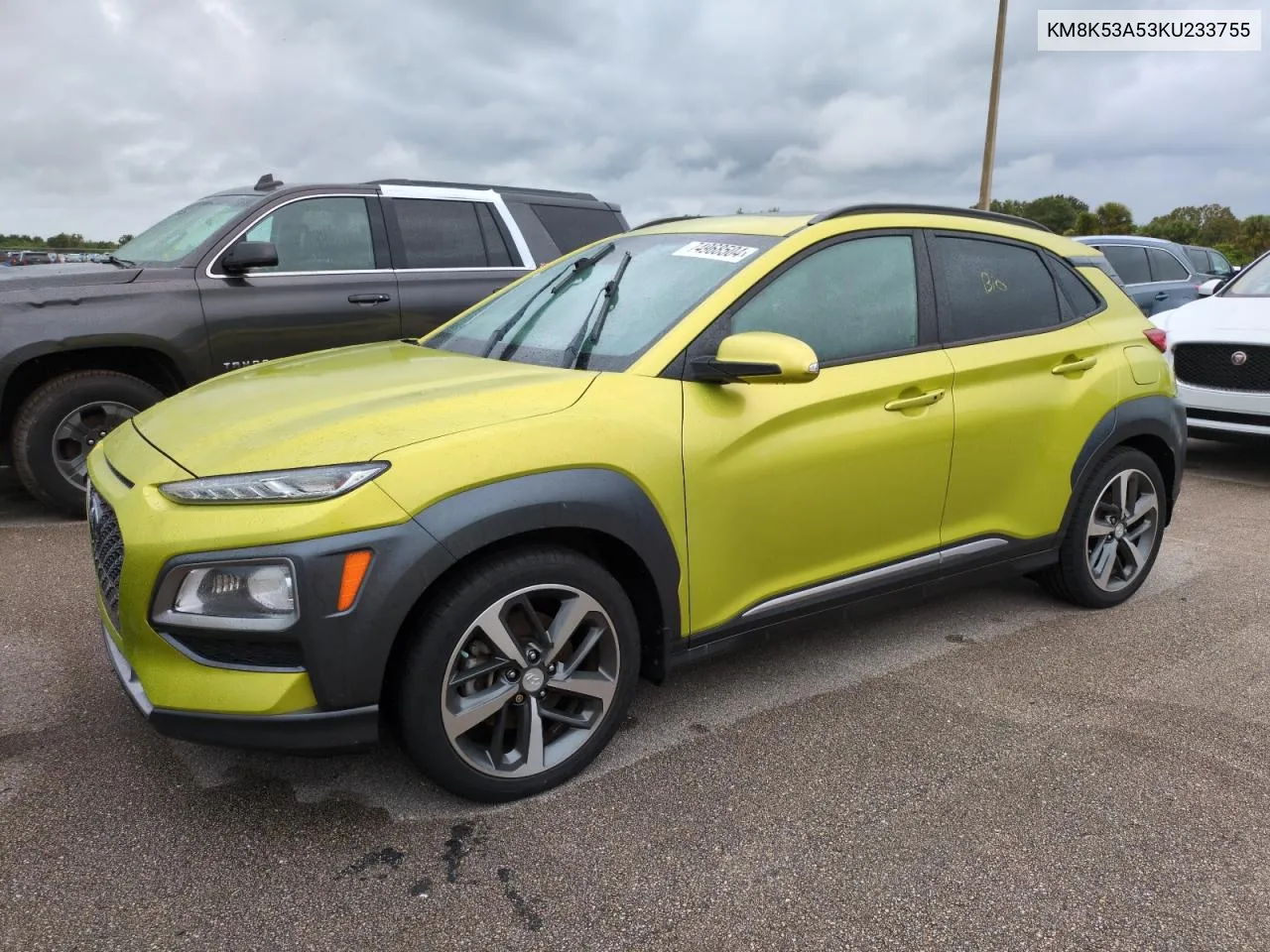 2019 Hyundai Kona Ultimate VIN: KM8K53A53KU233755 Lot: 74968504