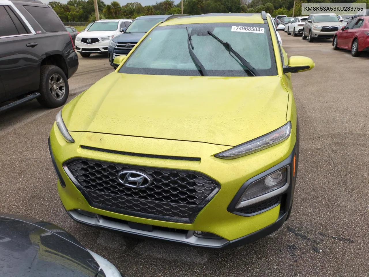 2019 Hyundai Kona Ultimate VIN: KM8K53A53KU233755 Lot: 74968504