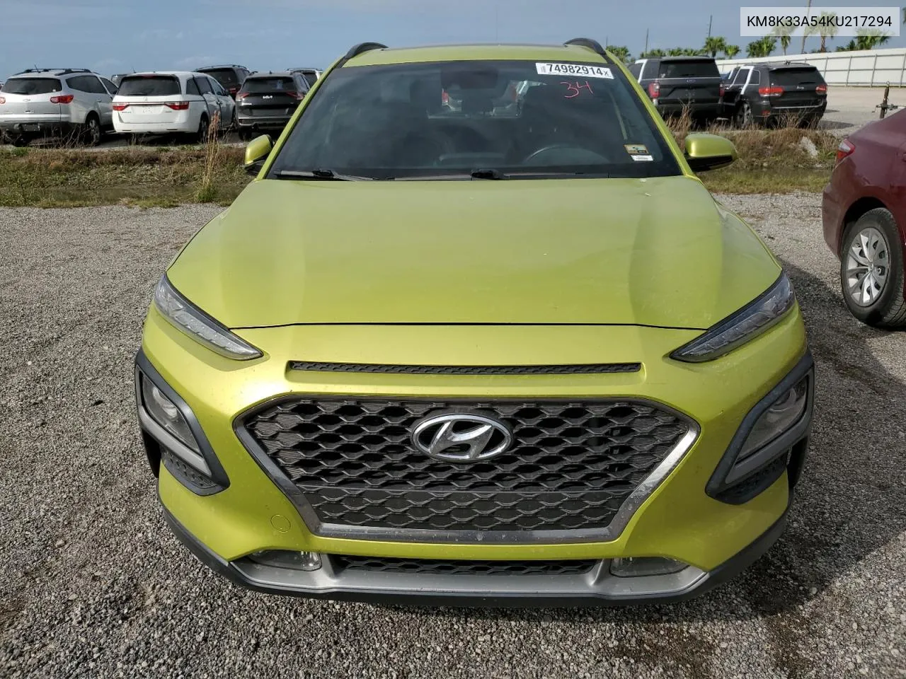 2019 Hyundai Kona Limited VIN: KM8K33A54KU217294 Lot: 74982914