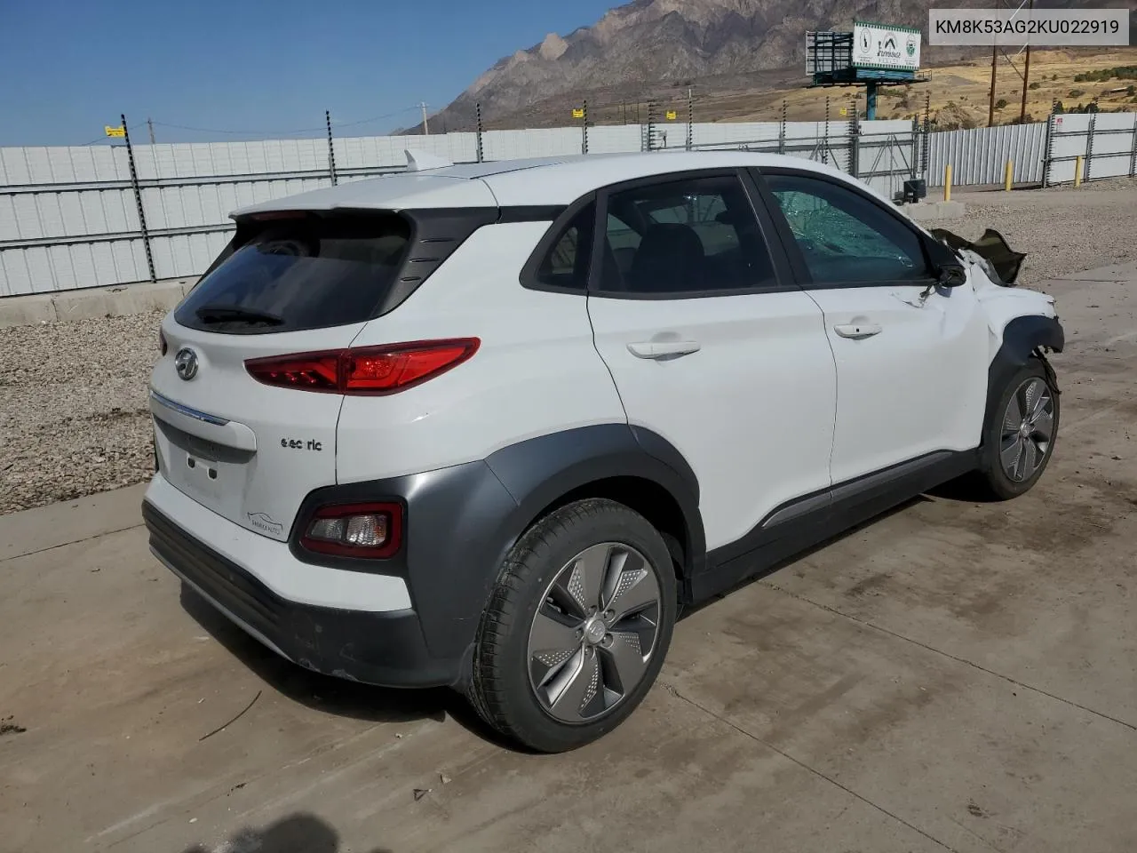 2019 Hyundai Kona Ultimate VIN: KM8K53AG2KU022919 Lot: 75327334