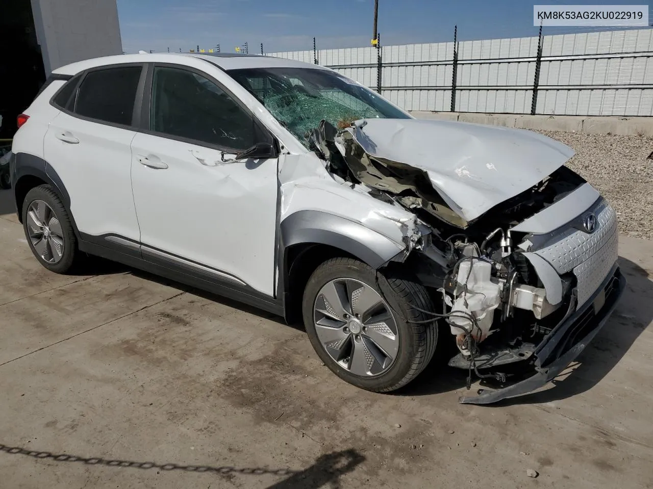 2019 Hyundai Kona Ultimate VIN: KM8K53AG2KU022919 Lot: 75327334