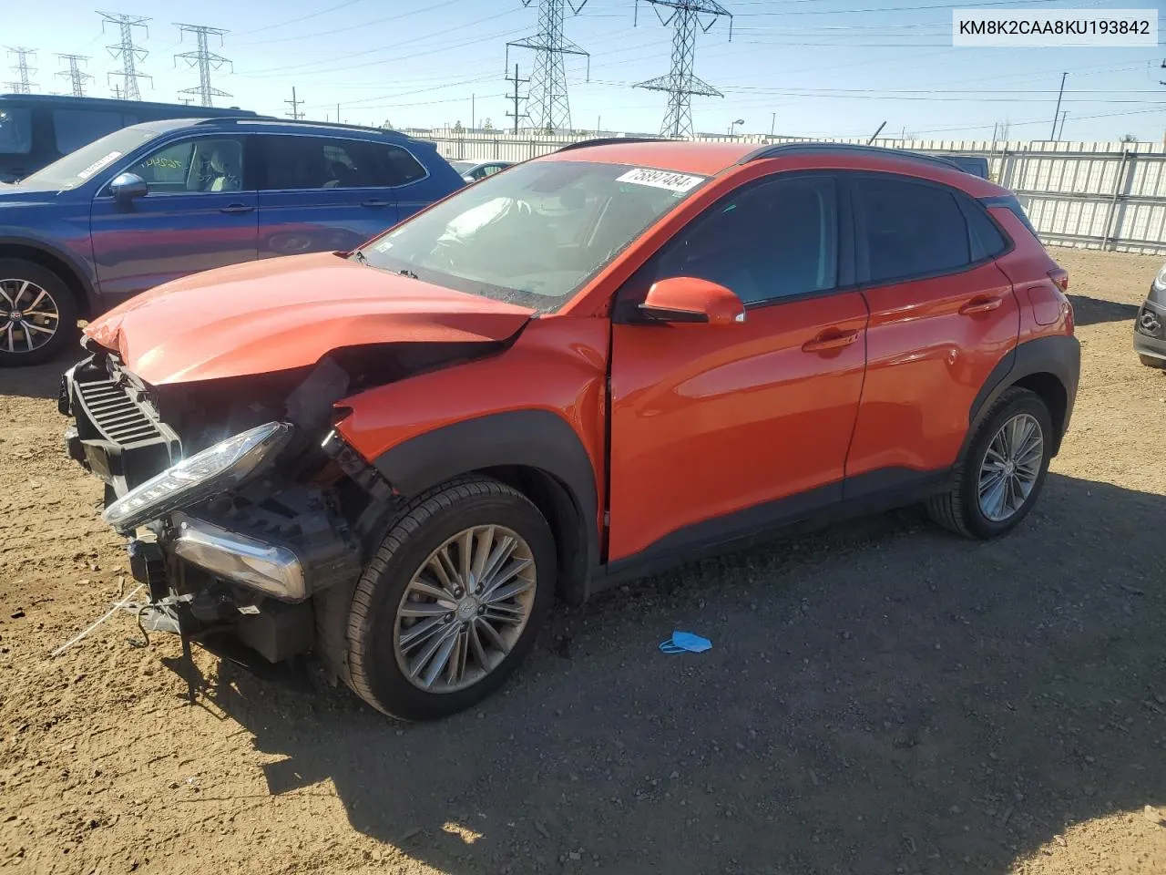 KM8K2CAA8KU193842 2019 Hyundai Kona Sel