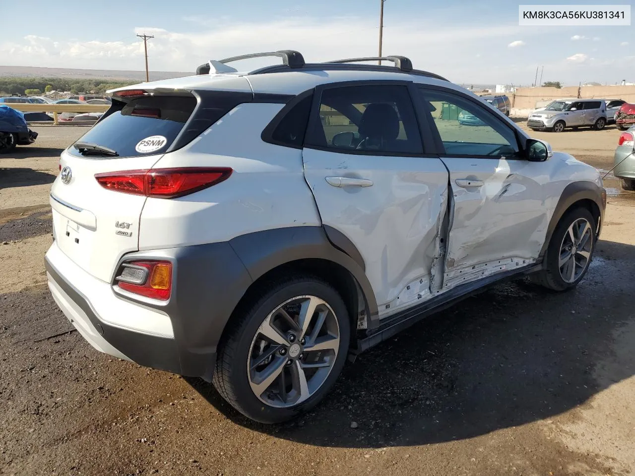 2019 Hyundai Kona Limited VIN: KM8K3CA56KU381341 Lot: 76094724