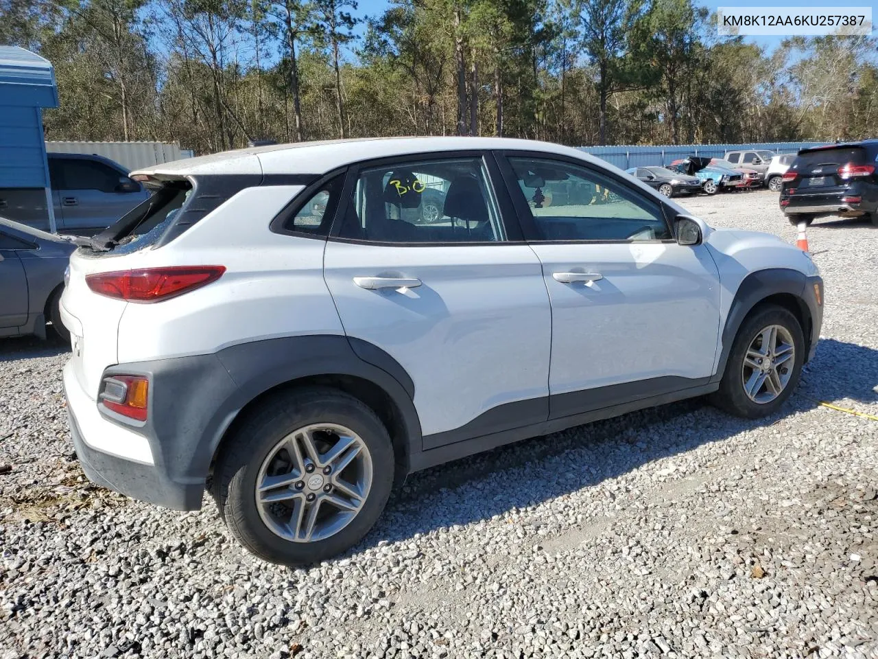 2019 Hyundai Kona Se VIN: KM8K12AA6KU257387 Lot: 76169204