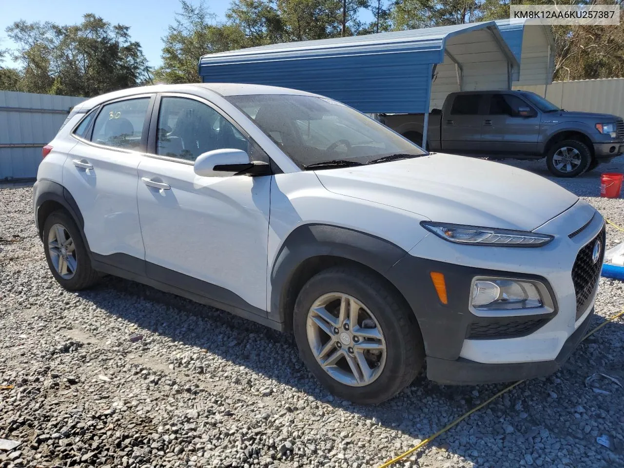 2019 Hyundai Kona Se VIN: KM8K12AA6KU257387 Lot: 76169204