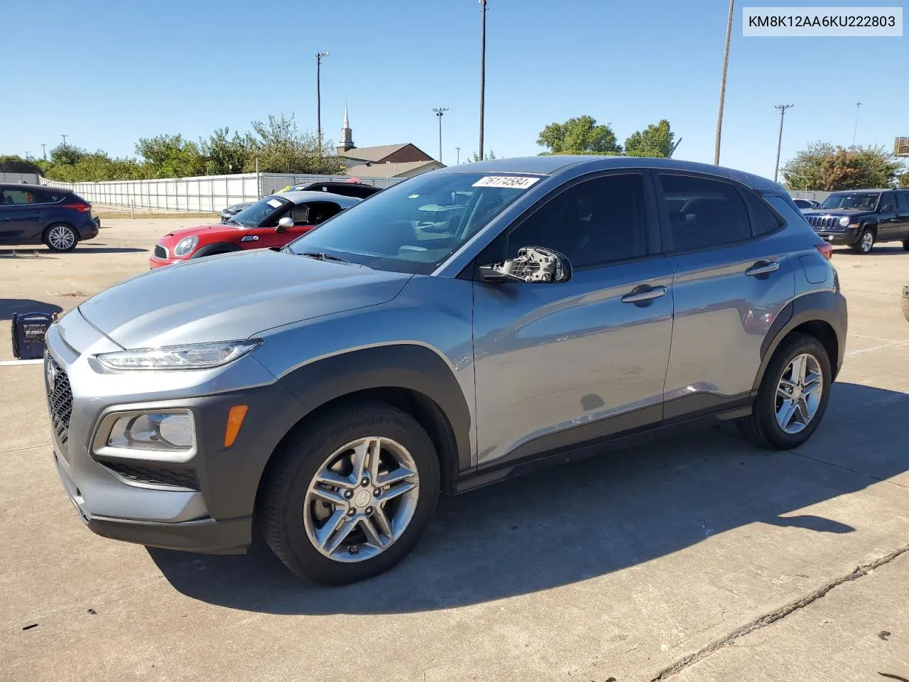 2019 Hyundai Kona Se VIN: KM8K12AA6KU222803 Lot: 76174584