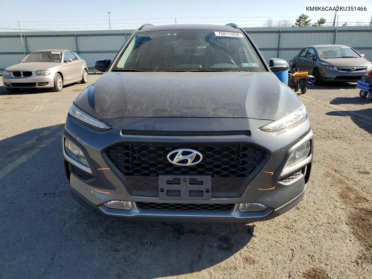 2019 Hyundai Kona Sel VIN: KM8K6CAA2KU351466 Lot: 76811954