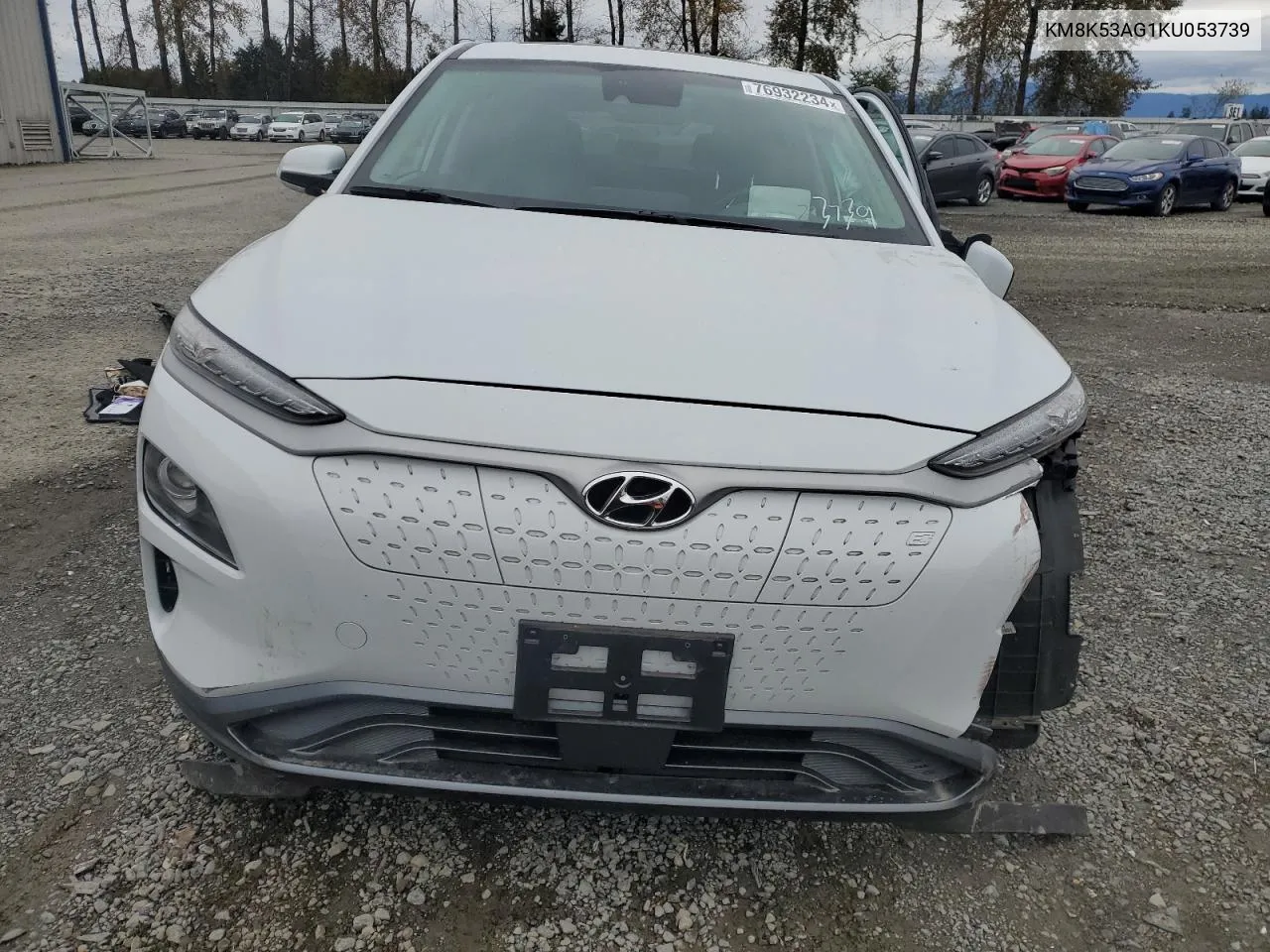 2019 Hyundai Kona Ultimate VIN: KM8K53AG1KU053739 Lot: 76932234