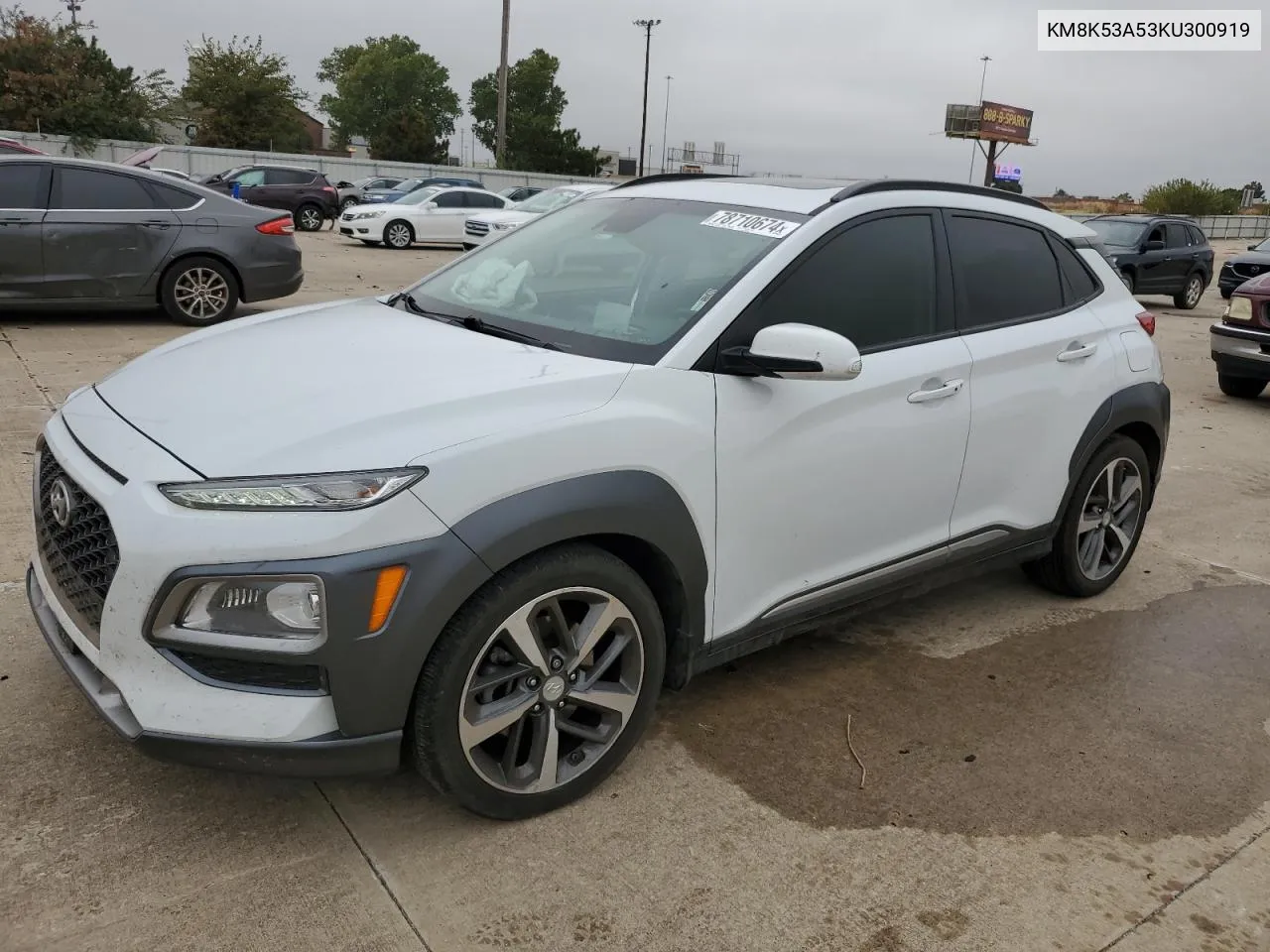 2019 Hyundai Kona Ultimate VIN: KM8K53A53KU300919 Lot: 78710674