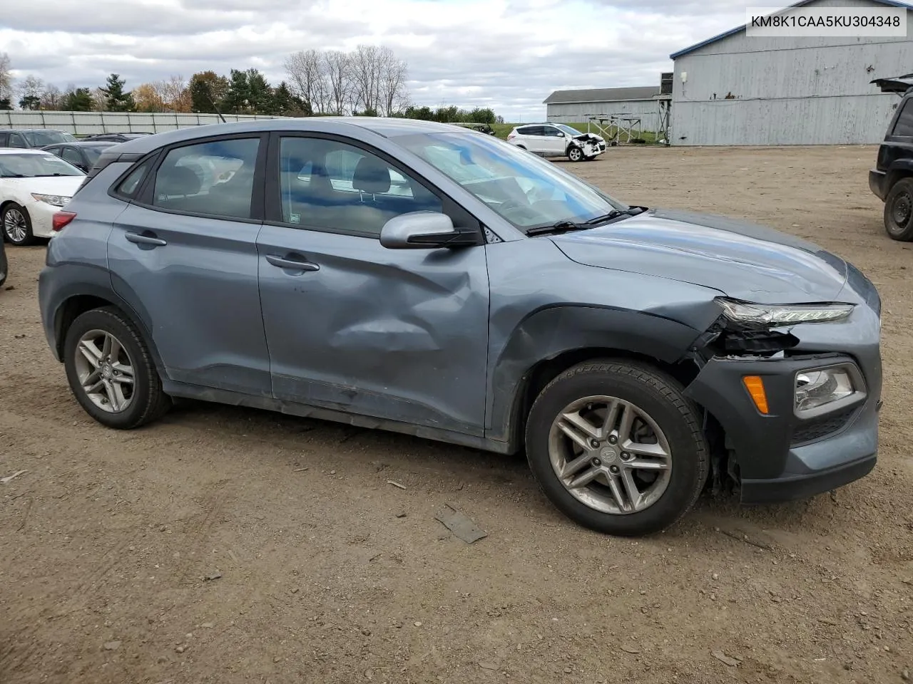 2019 Hyundai Kona Se VIN: KM8K1CAA5KU304348 Lot: 78879264