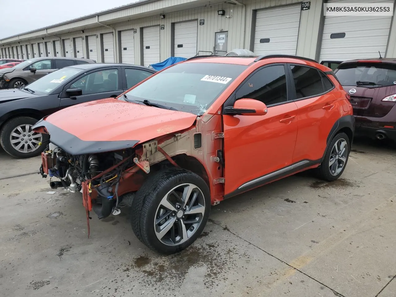 2019 Hyundai Kona Ultimate VIN: KM8K53A50KU362553 Lot: 79701344