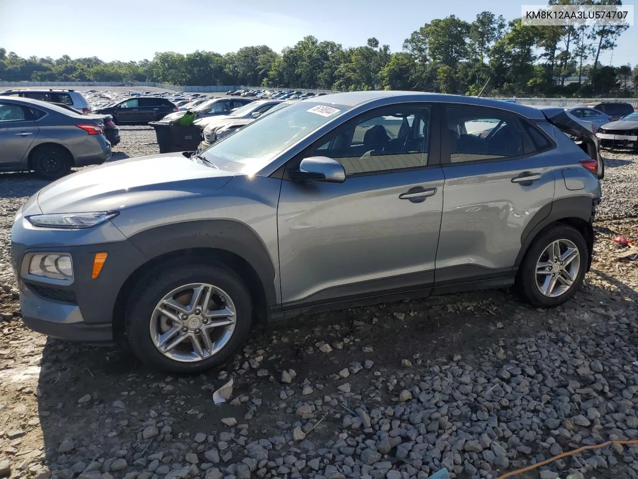 2020 Hyundai Kona Se VIN: KM8K12AA3LU574707 Lot: 56198944