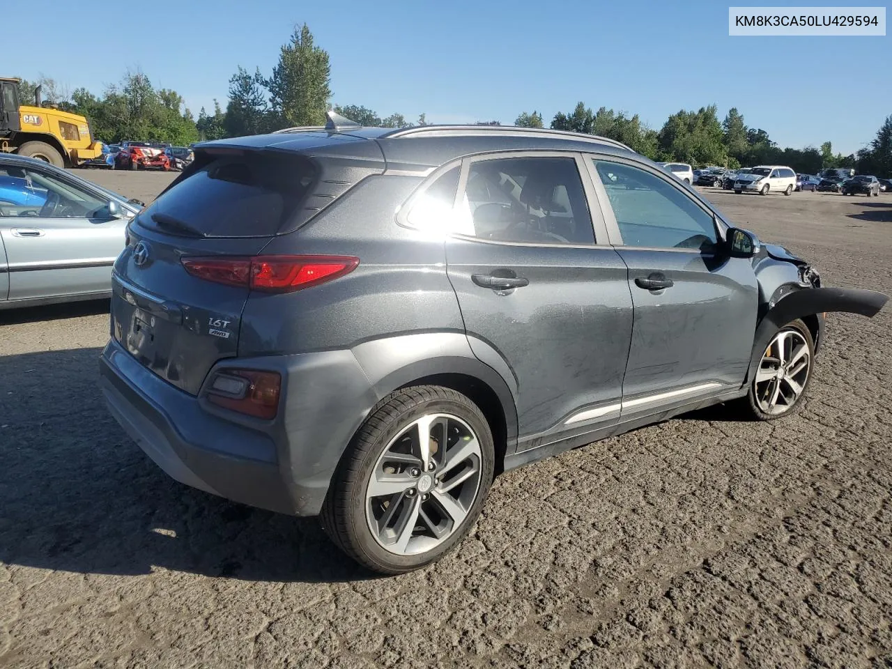 2020 Hyundai Kona Limited VIN: KM8K3CA50LU429594 Lot: 57875944