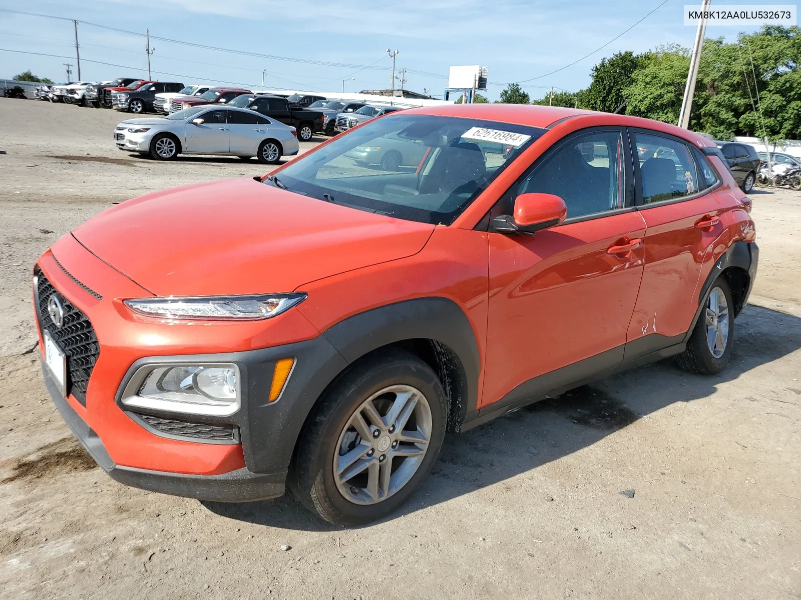 2020 Hyundai Kona Se VIN: KM8K12AA0LU532673 Lot: 62616984