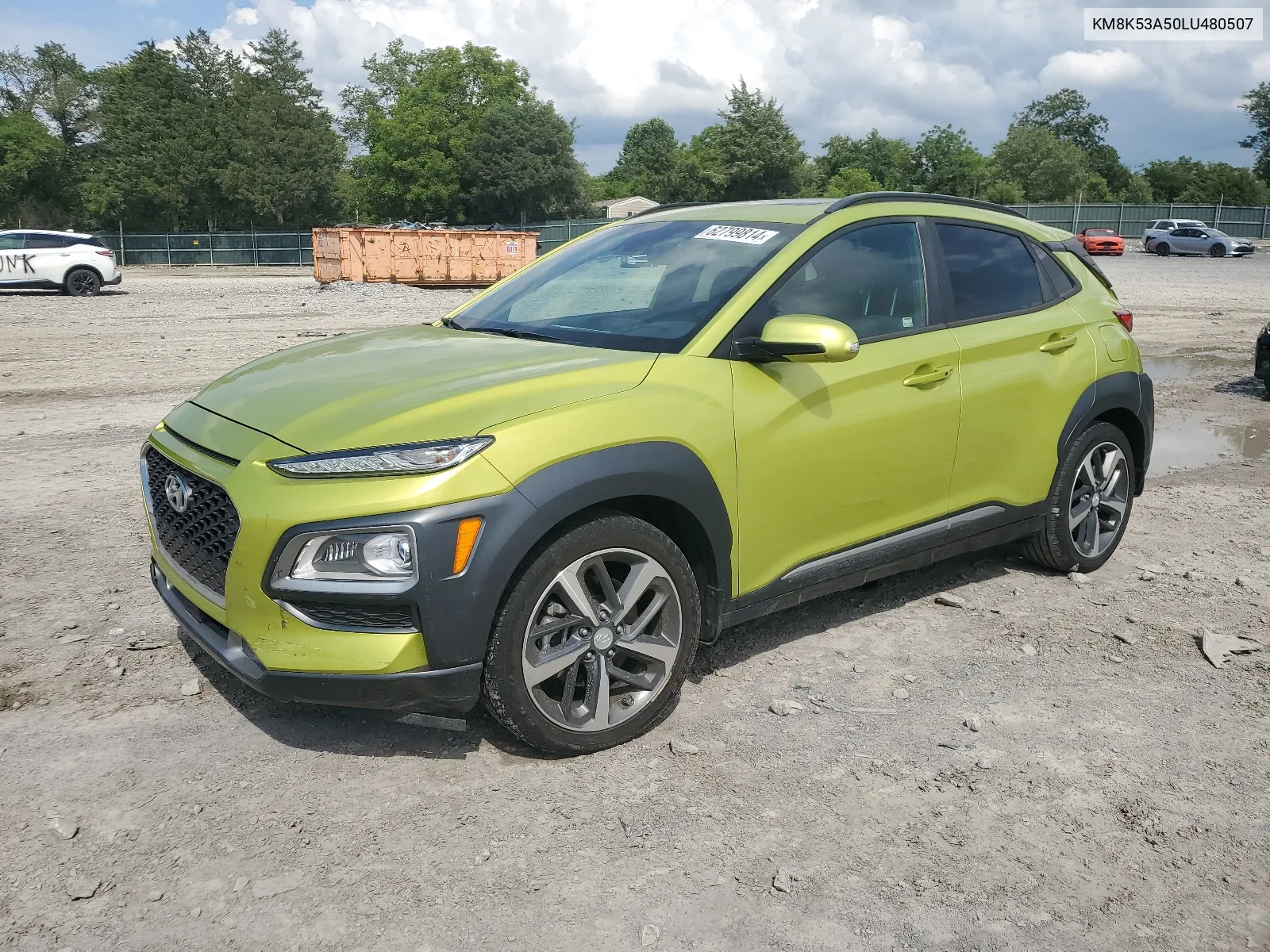 2020 Hyundai Kona Ultimate VIN: KM8K53A50LU480507 Lot: 62799814