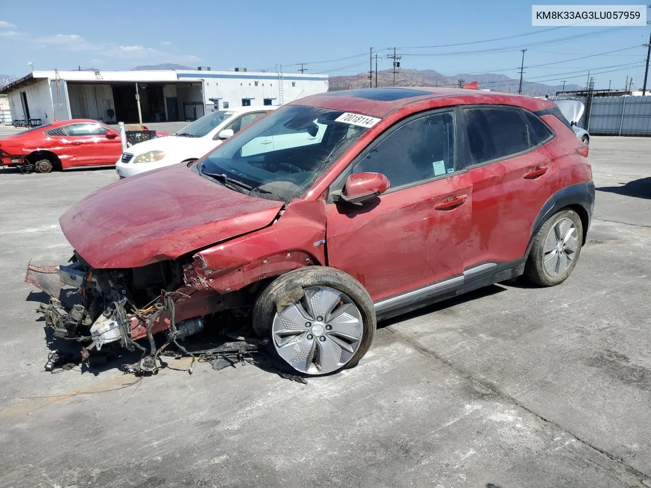 2020 Hyundai Kona Limited VIN: KM8K33AG3LU057959 Lot: 70018114