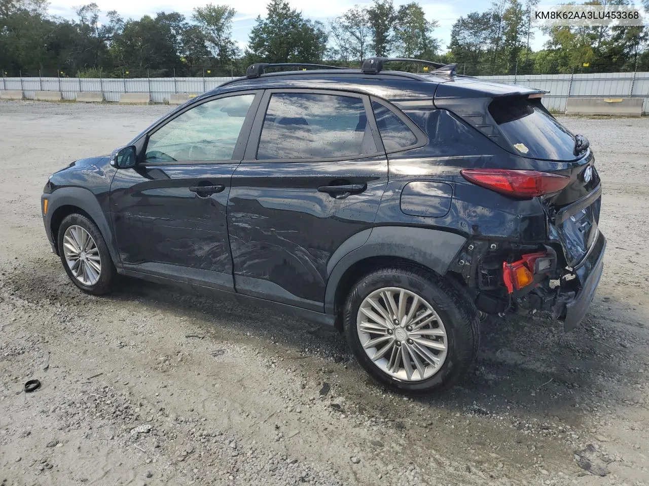 2020 Hyundai Kona Sel Plus VIN: KM8K62AA3LU453368 Lot: 70200334