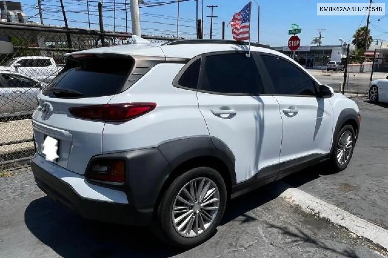 2020 Hyundai Kona Sel Plus VIN: KM8K62AA5LU420548 Lot: 70933104