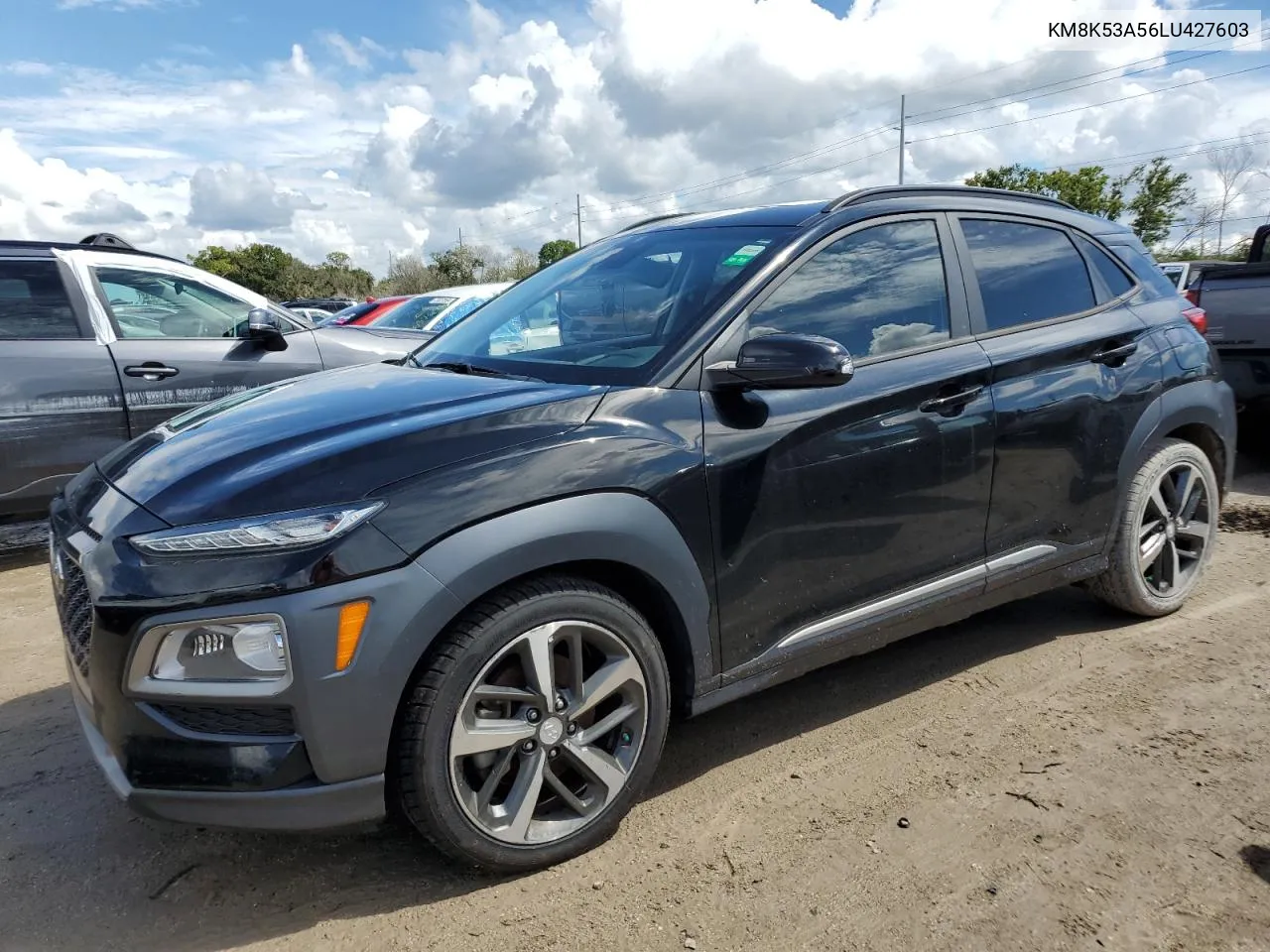 2020 Hyundai Kona Ultimate VIN: KM8K53A56LU427603 Lot: 74005334