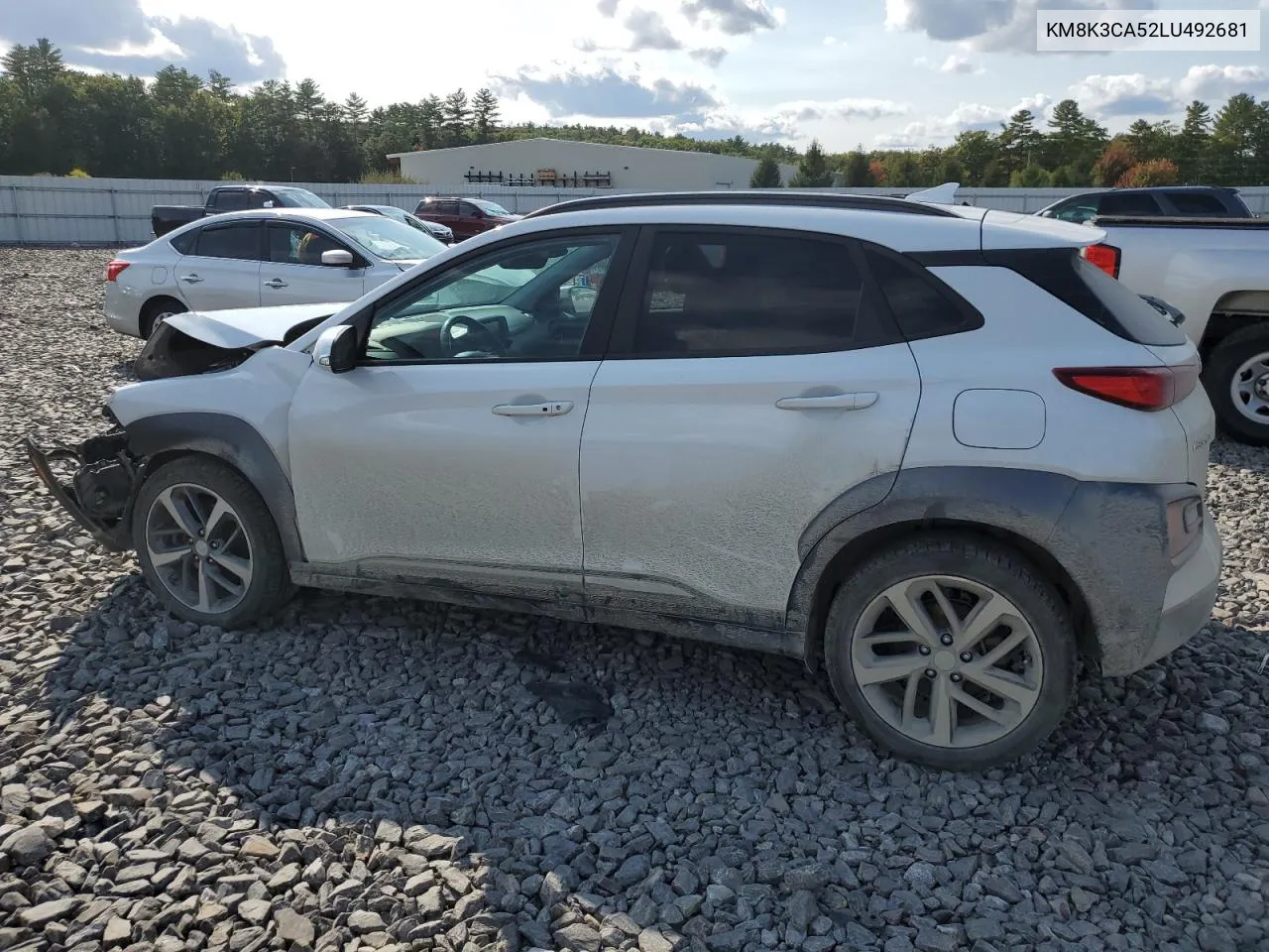 2020 Hyundai Kona Limited VIN: KM8K3CA52LU492681 Lot: 74018794