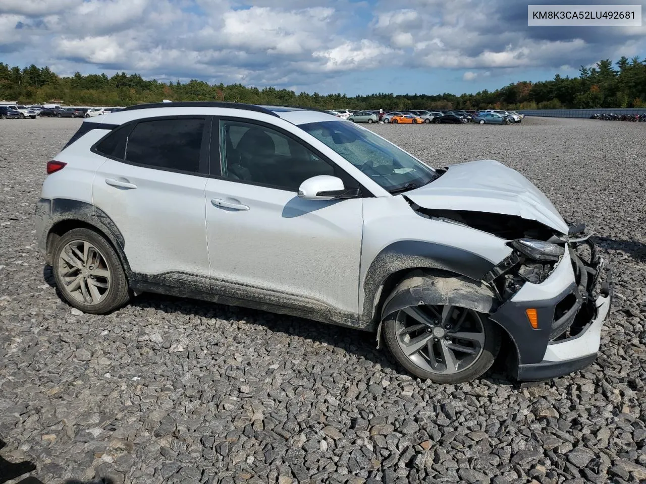 2020 Hyundai Kona Limited VIN: KM8K3CA52LU492681 Lot: 74018794