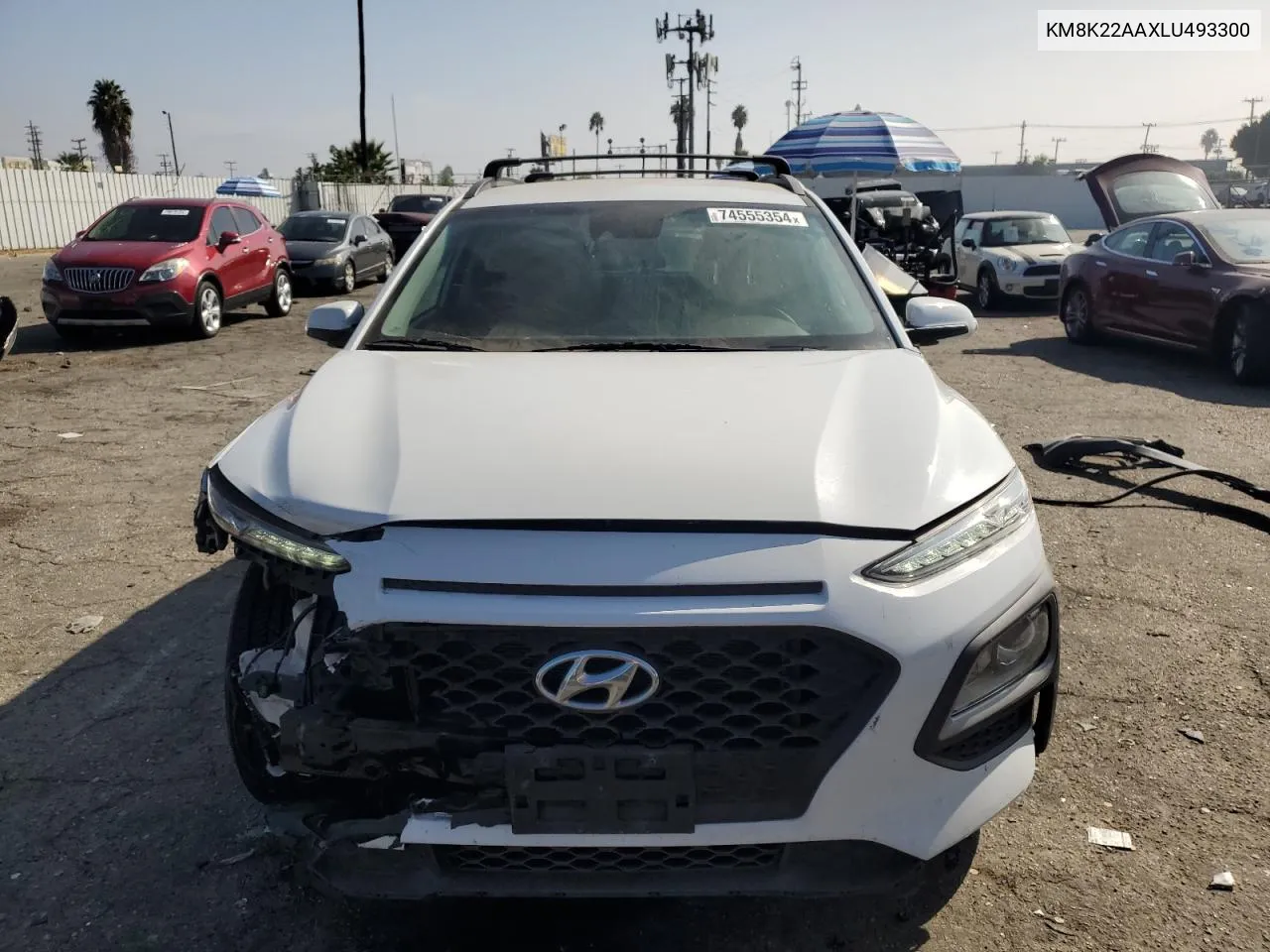 2020 Hyundai Kona Sel VIN: KM8K22AAXLU493300 Lot: 74555354