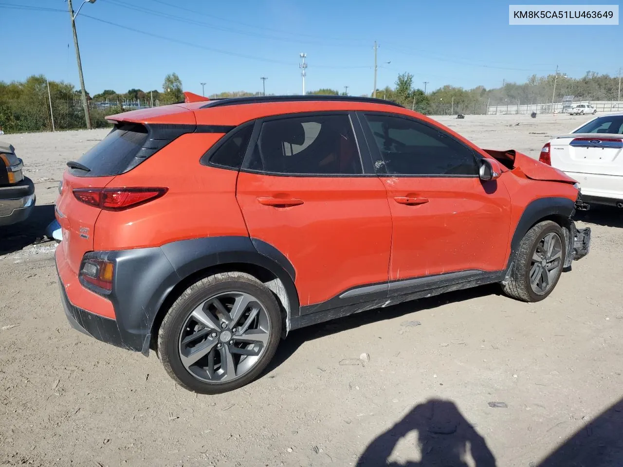 2020 Hyundai Kona Ultimate VIN: KM8K5CA51LU463649 Lot: 74977134